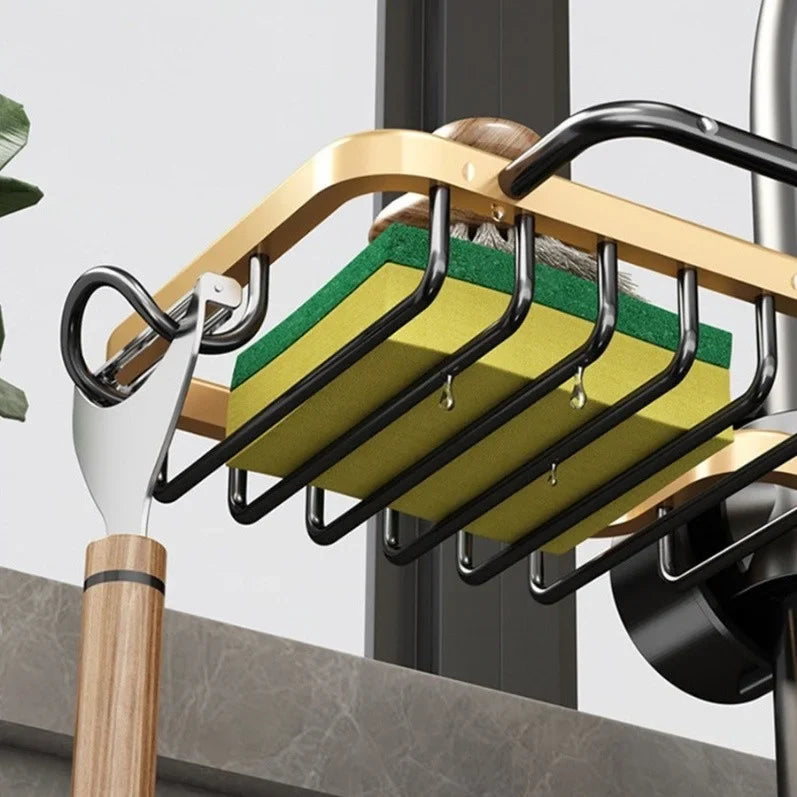 Porte éponge fixation sur robinet en aluminium
