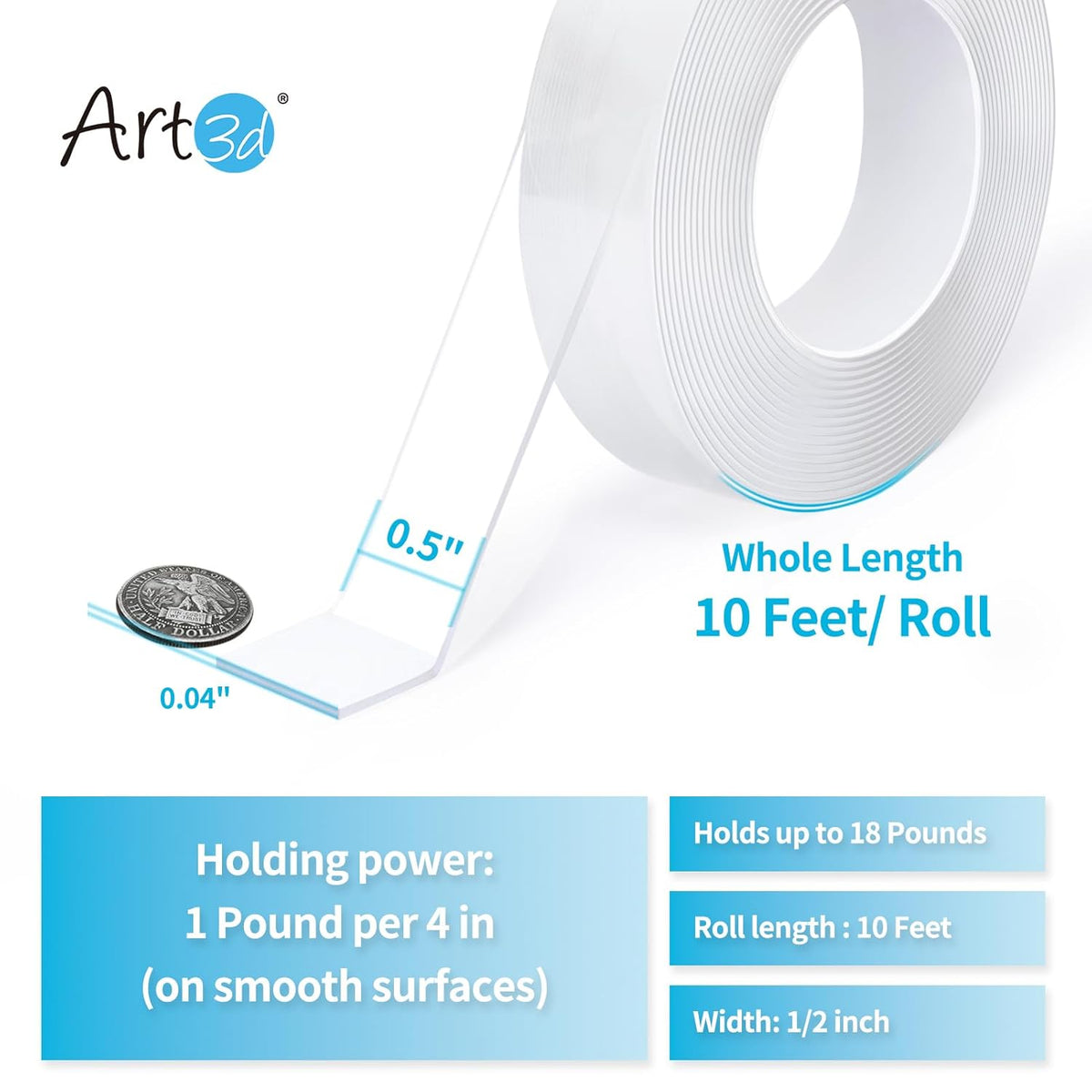 Ruban Adhésif Nano Double Face Réutilisable – Fixation Ultra Puissante Sans Trace